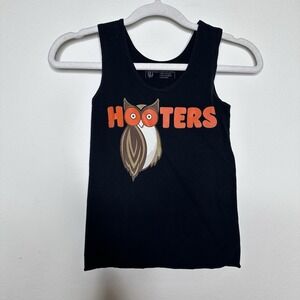 Hooters Makes You Happy Black Tank Top XS Uniform Top Costume EUC